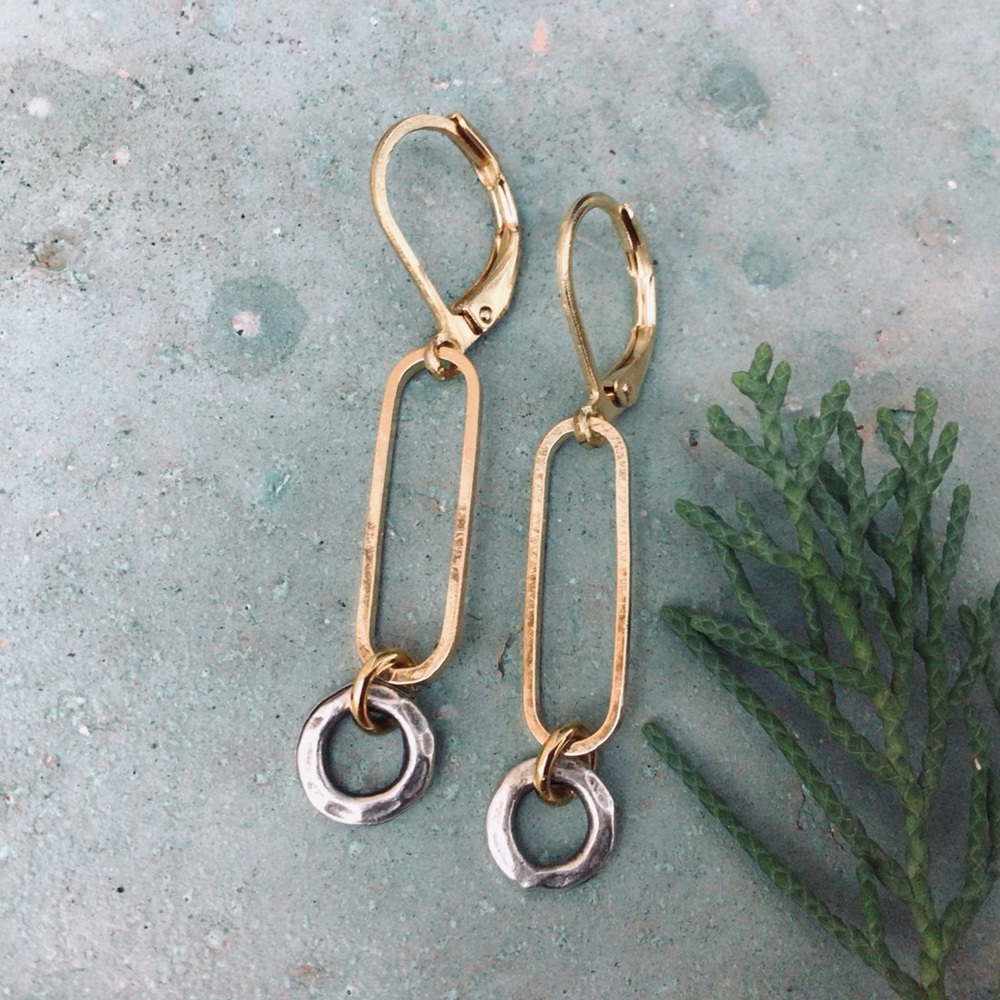 Sundance Charm Gold Link Dangle Earrings